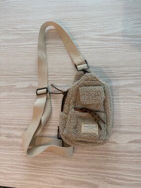 American Eagle Outfitters Beige Sherpa Crossbody Bag